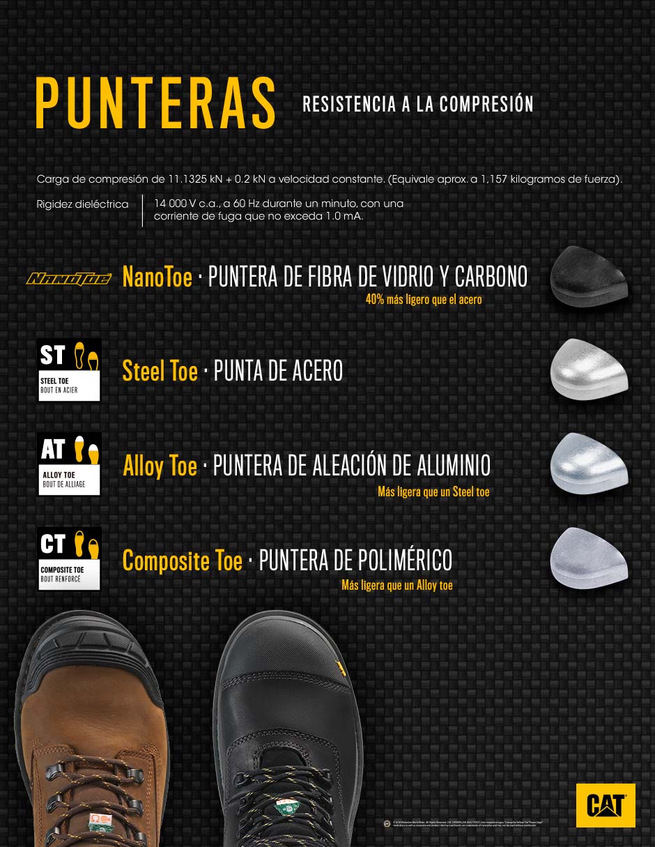 Bota industrial Caterpillar de cuero y piel
