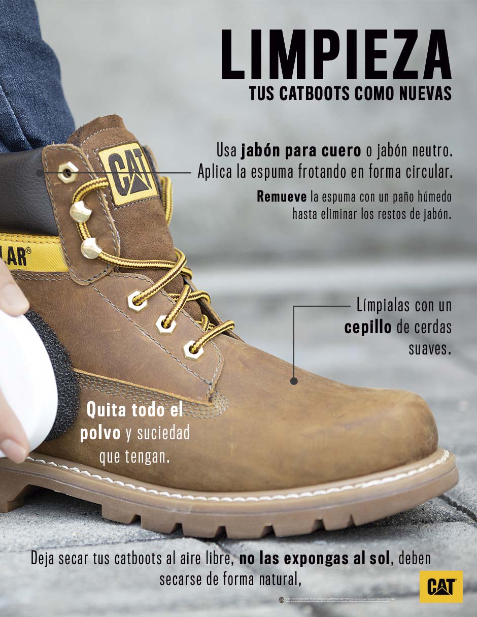 Bota industrial Caterpillar de cuero y piel