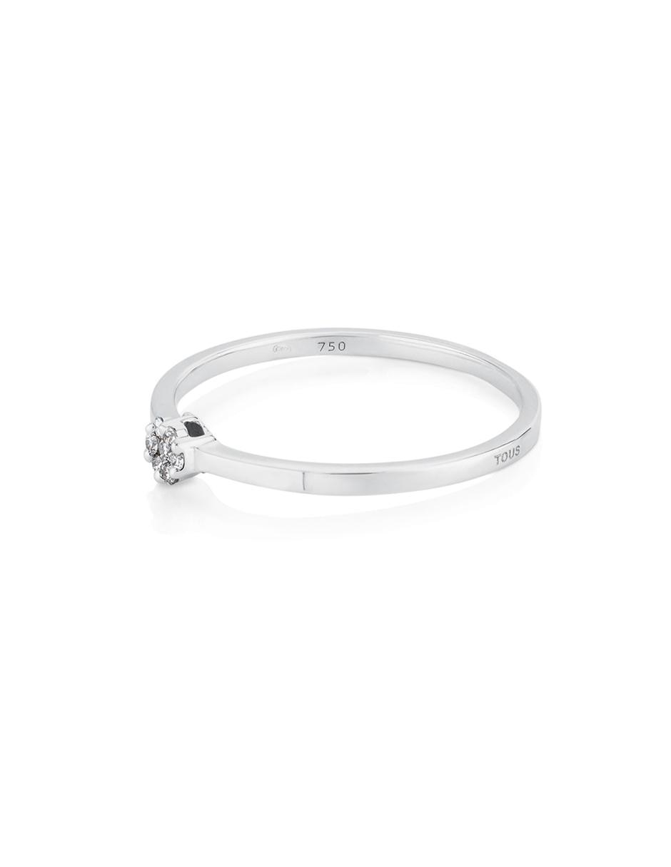 Anillo de flor Les Classiques de oro blanco diamante brillante 2