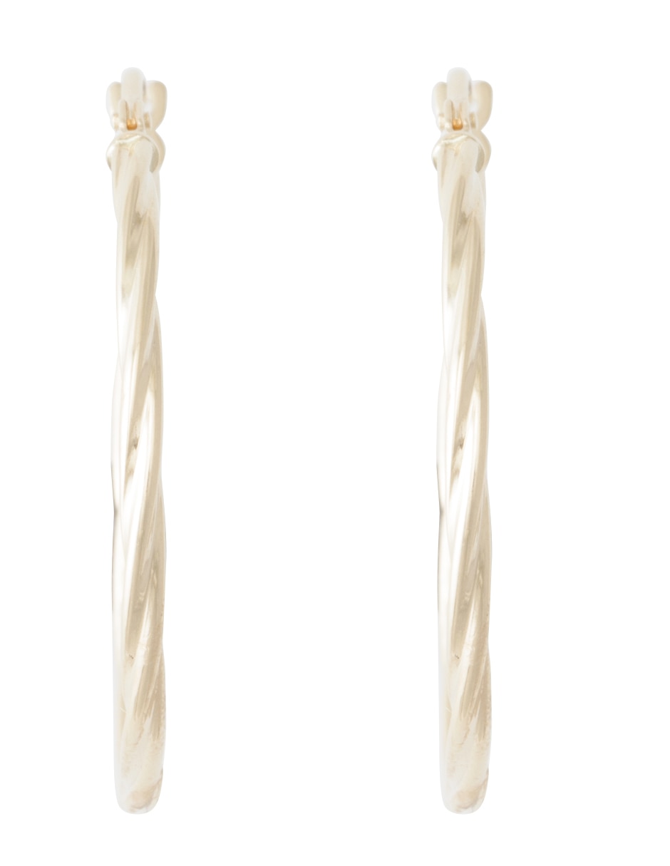 Arracadas de oro amarillo 14 K con acabado liso