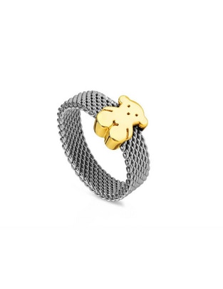 Anillo de oso Mesh de oro amarillo lustre Anillo de oso Mesh de oro amarillo lustre