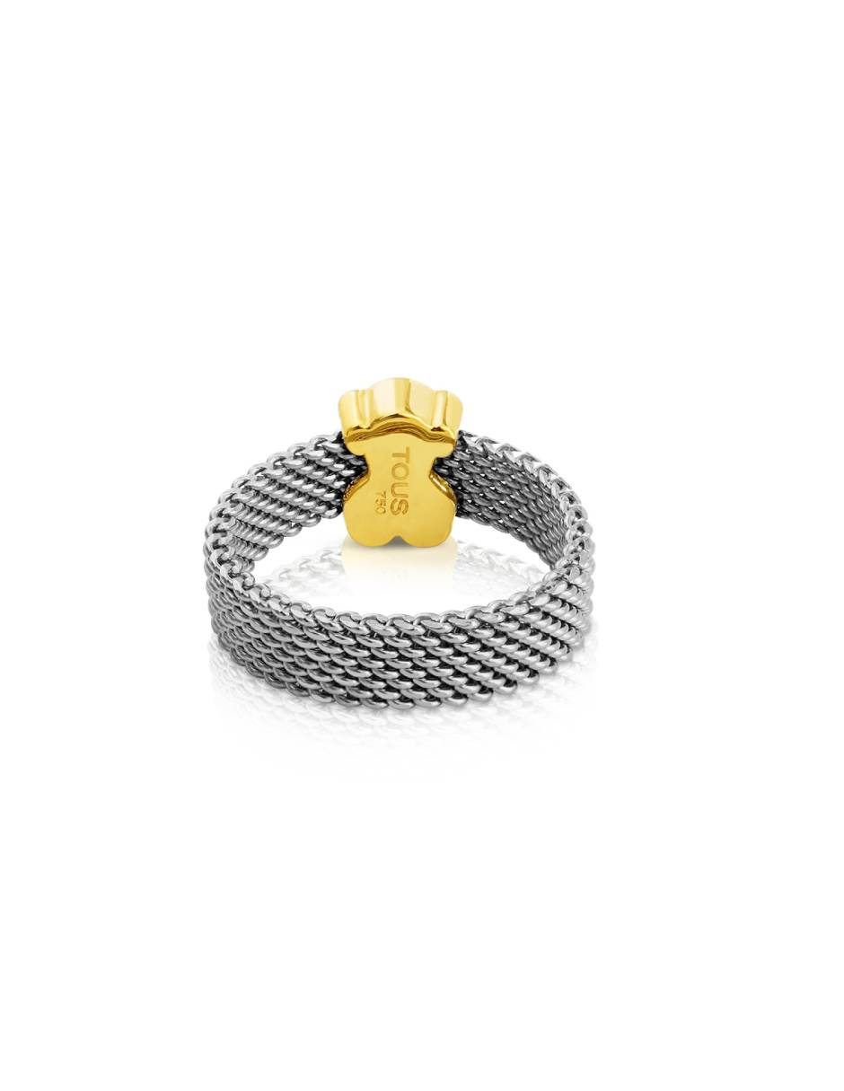 Anillo de oso Mesh de oro amarillo lustre 2