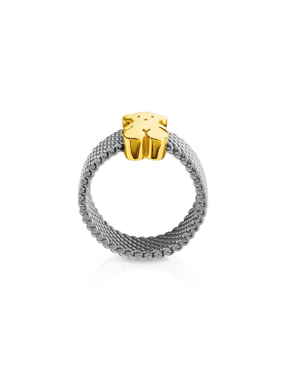 Anillo de oso Mesh de oro amarillo lustre 3