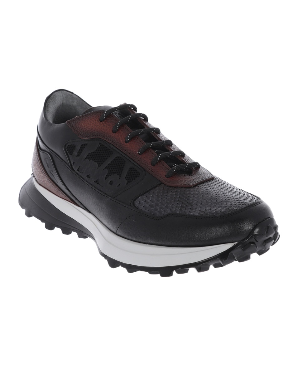 Tenis de piel franco cuadra para hombre