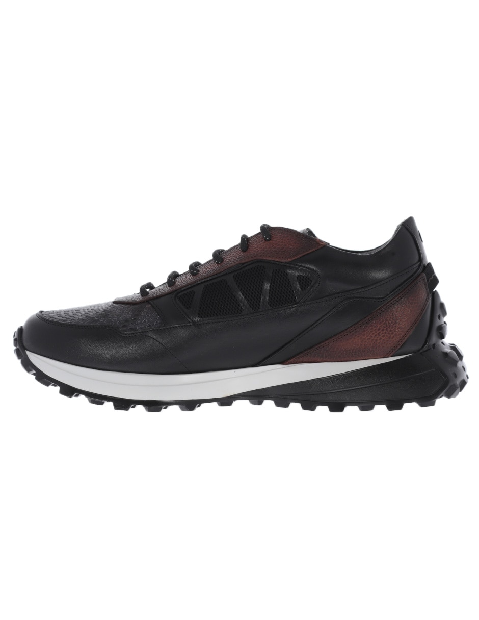 Tenis de piel franco cuadra para hombre