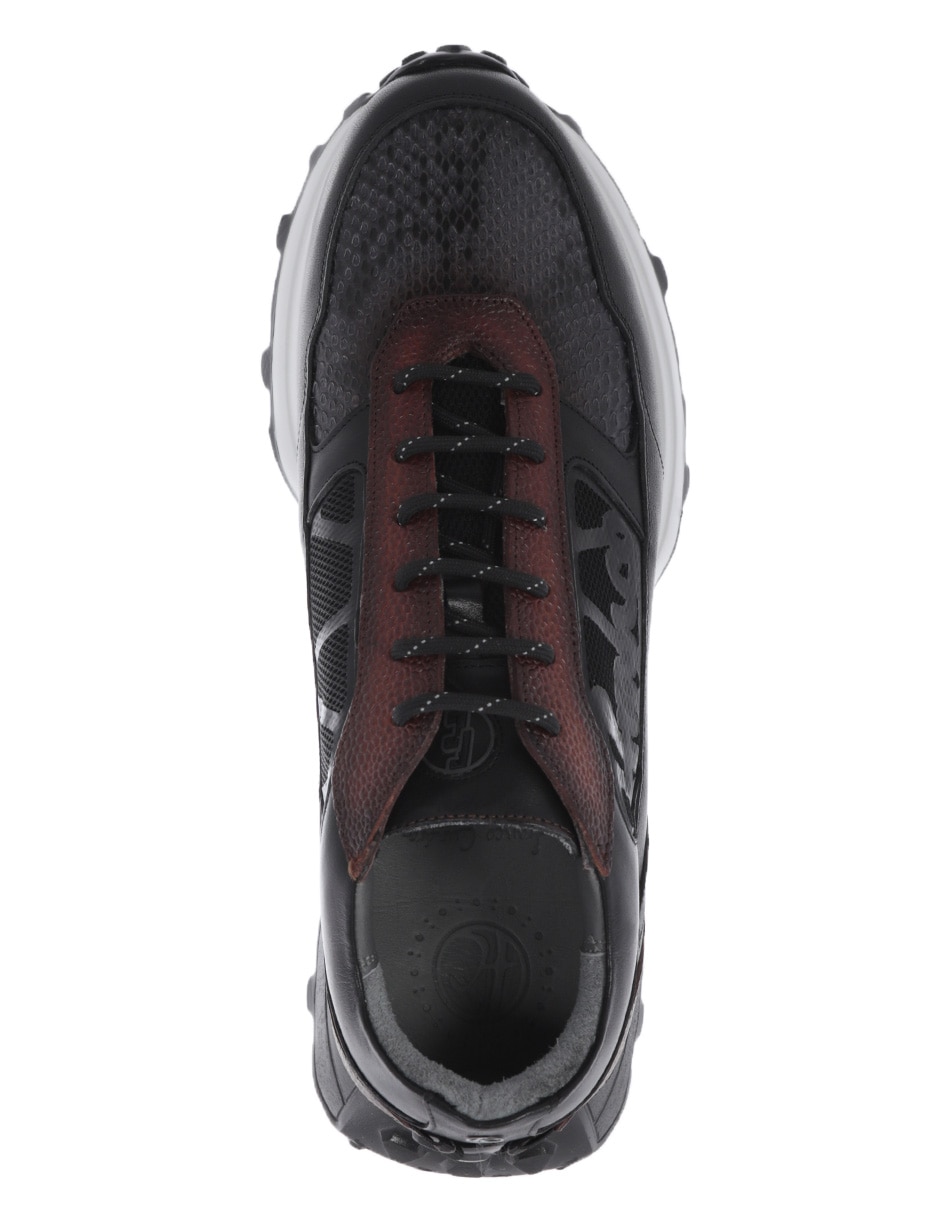 Tenis de piel franco cuadra para hombre