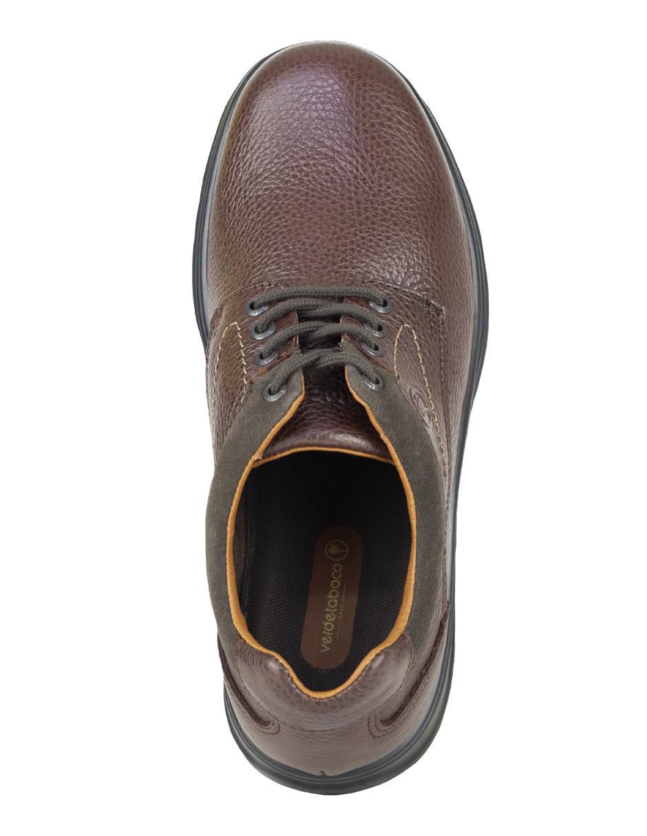 Zapato derby Verde Tabaco para hombre