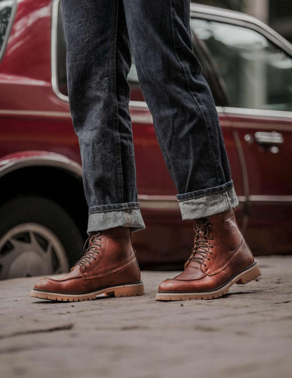 Bota Wagon de piel para hombre