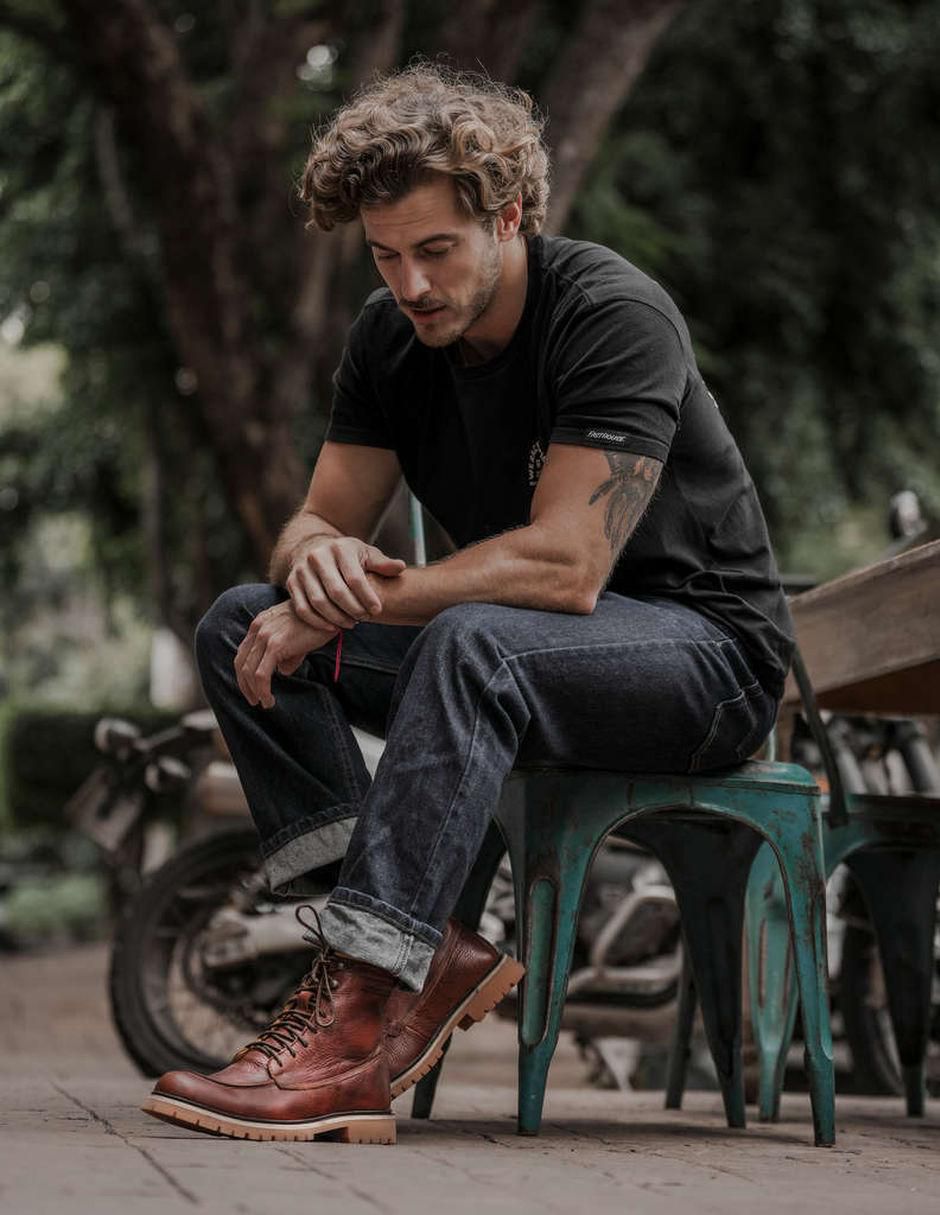 Bota Wagon de piel para hombre 8