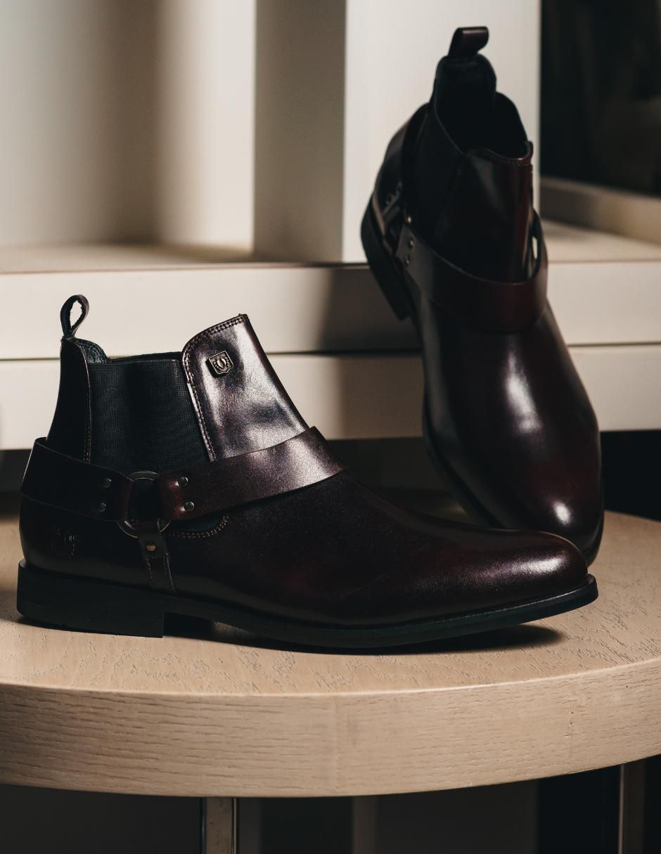 Botín black peppers de piel para hombre