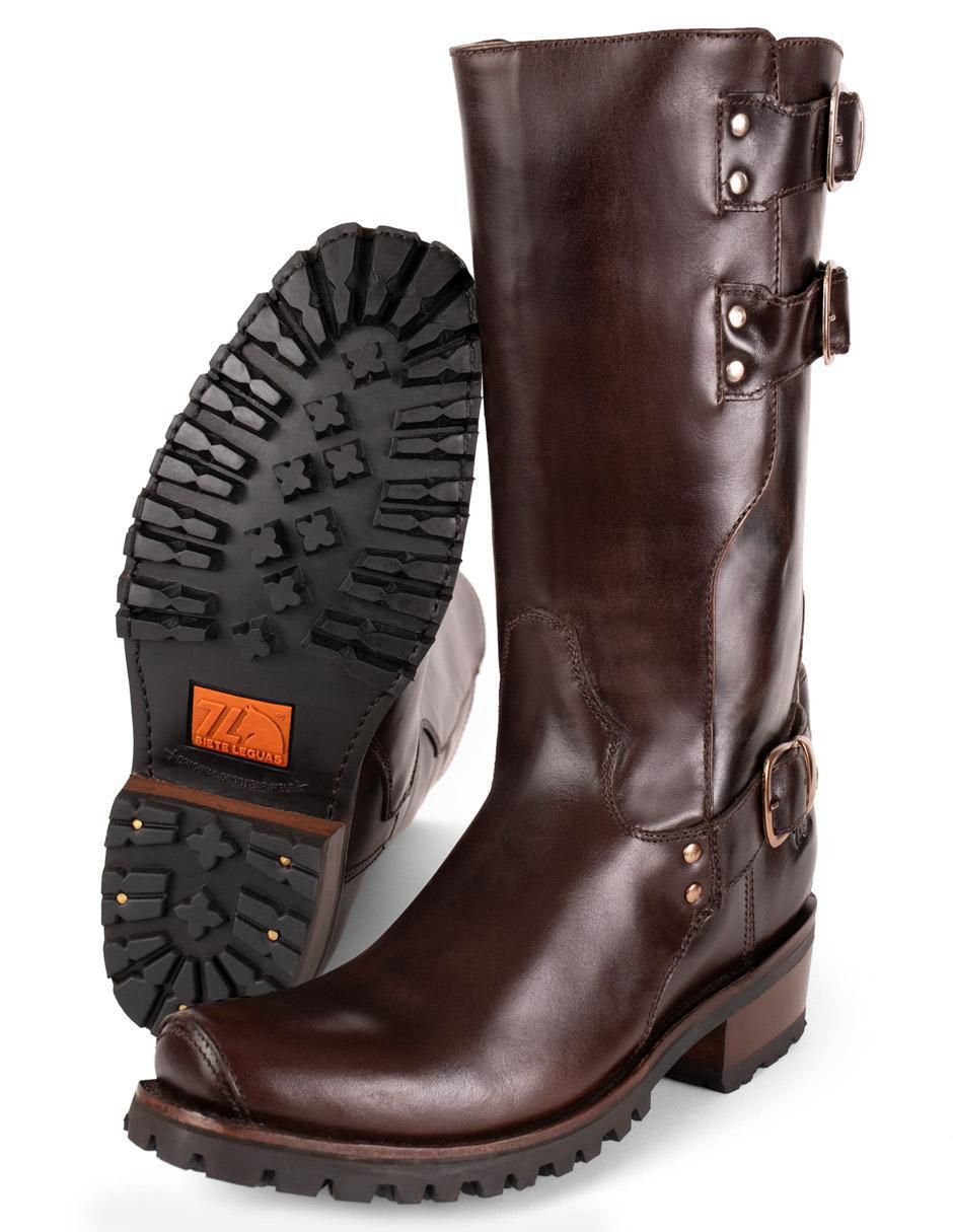 Bota Biker de piel para hombre