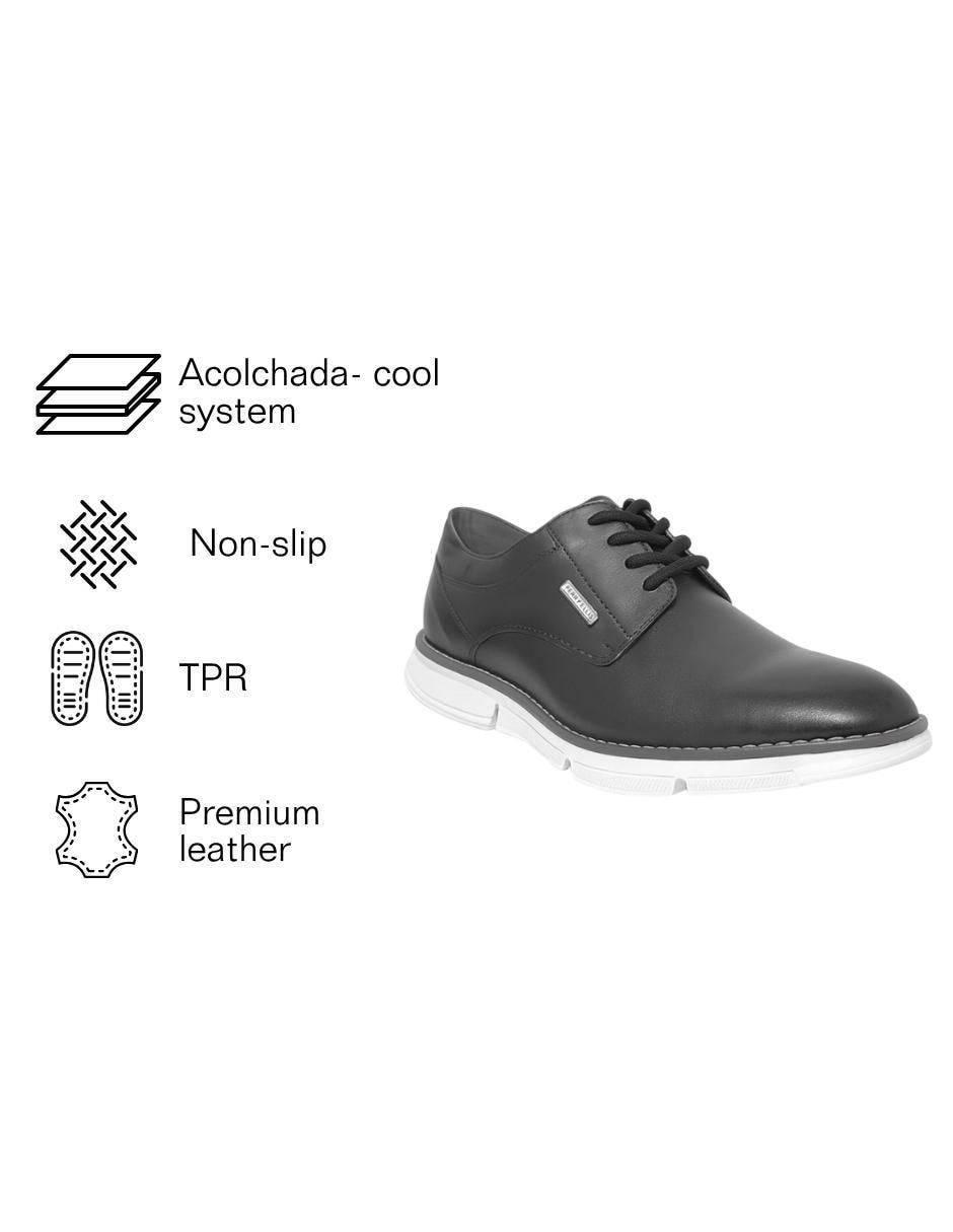 Tenis zapato oxford derby negro para hombre 5