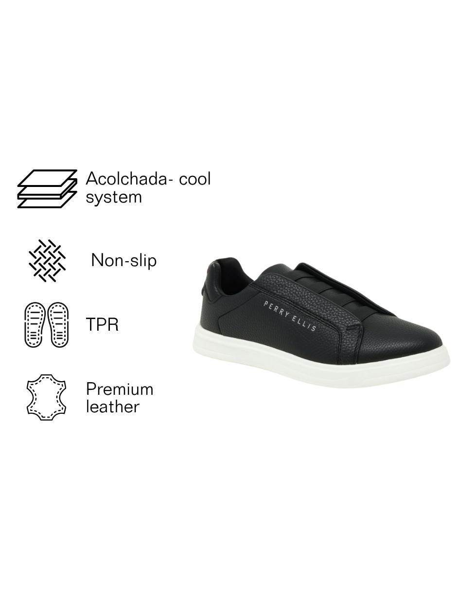 Tenis Casual Slip-On Negro para hombre 2