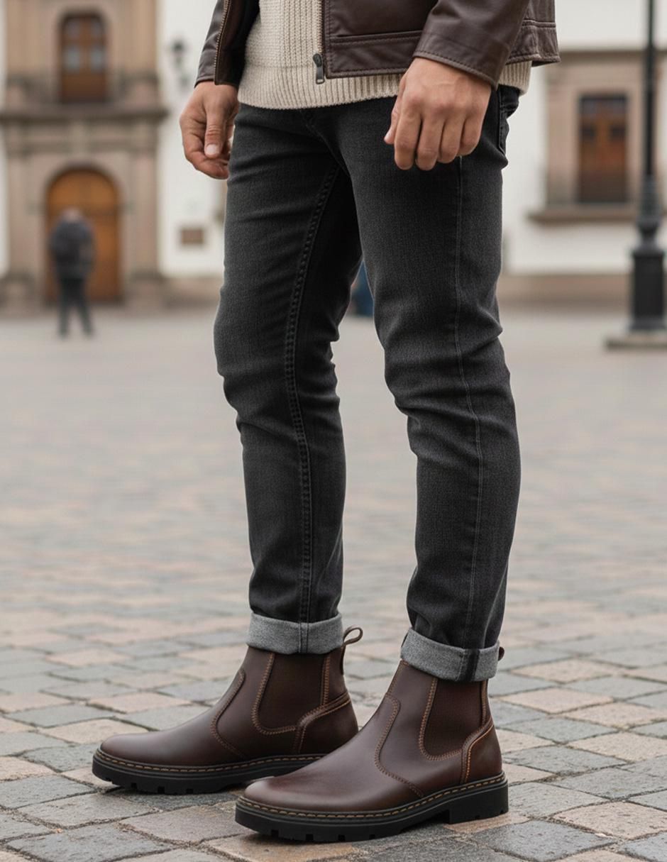 Botín de piel para hombre 6