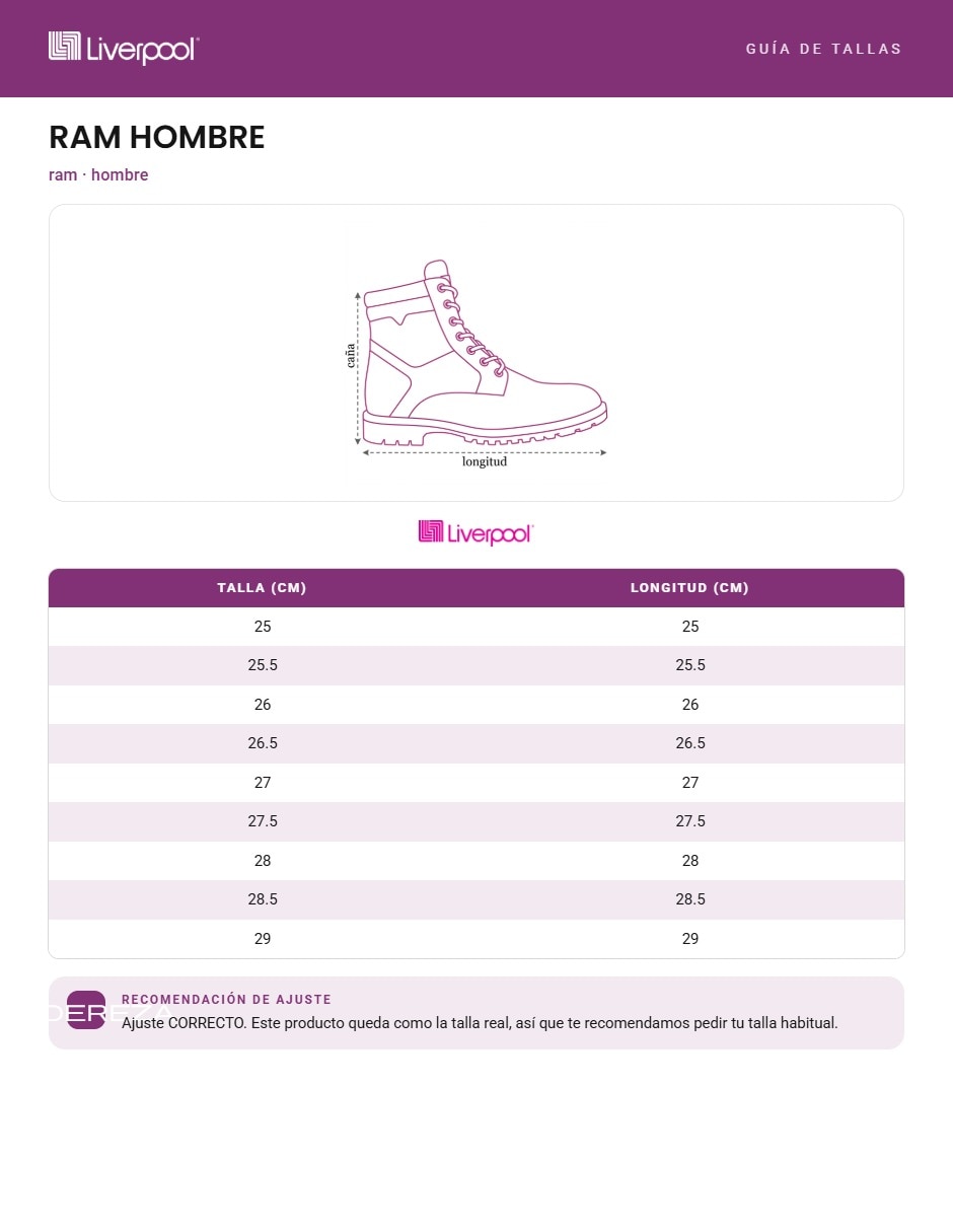 Bota ram de piel para hombre