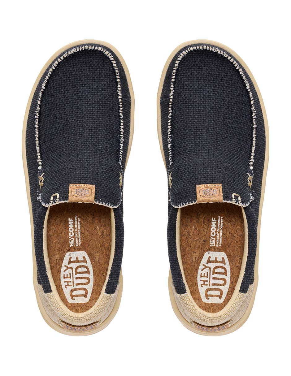 Slip on hey dude mikka braided blk/bt para hombre