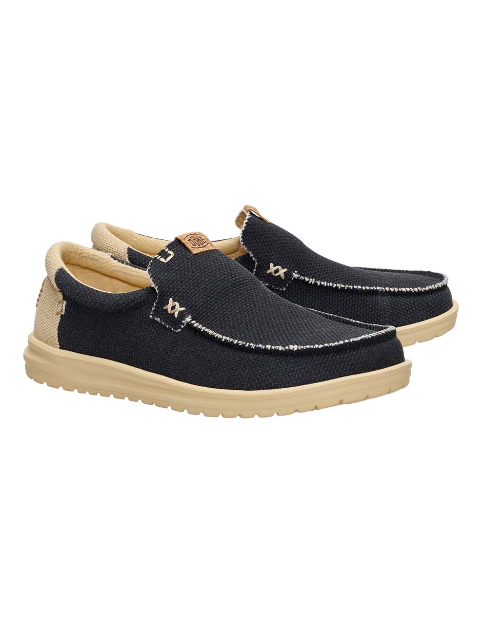 Slip on hey dude mikka braided blk/bt para hombre