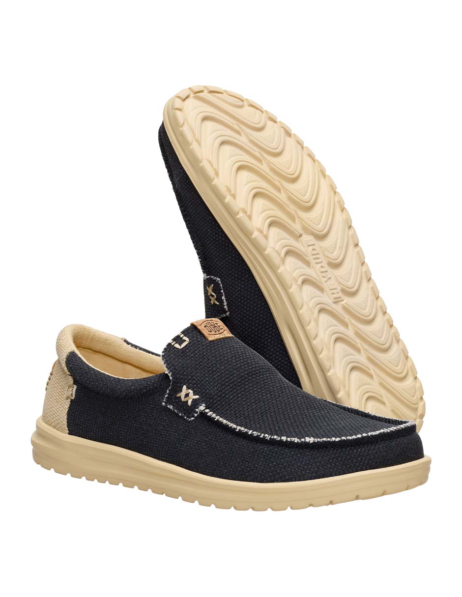 Slip on hey dude mikka braided blk/bt para hombre