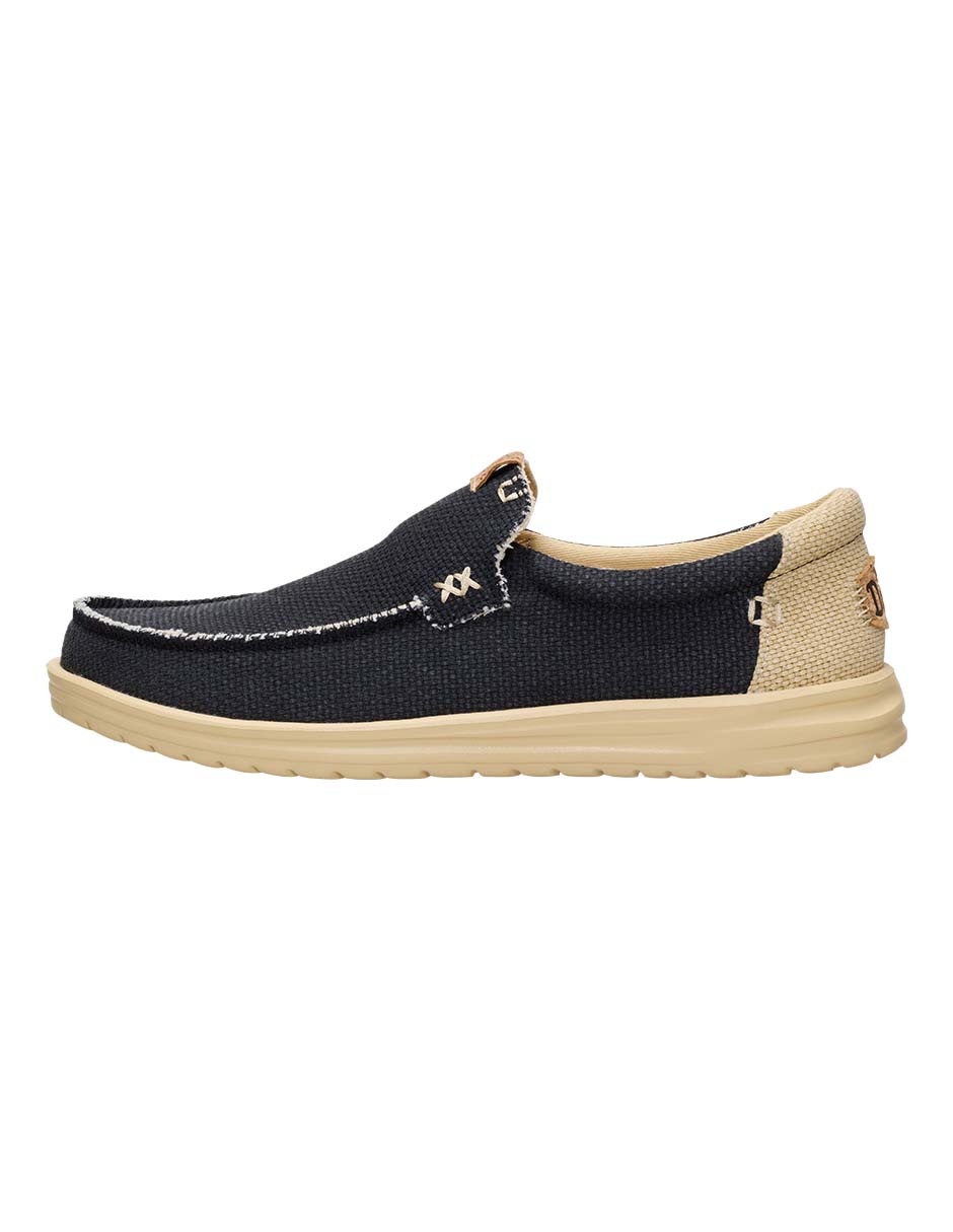 Slip on mikka braided blk/bt para hombre