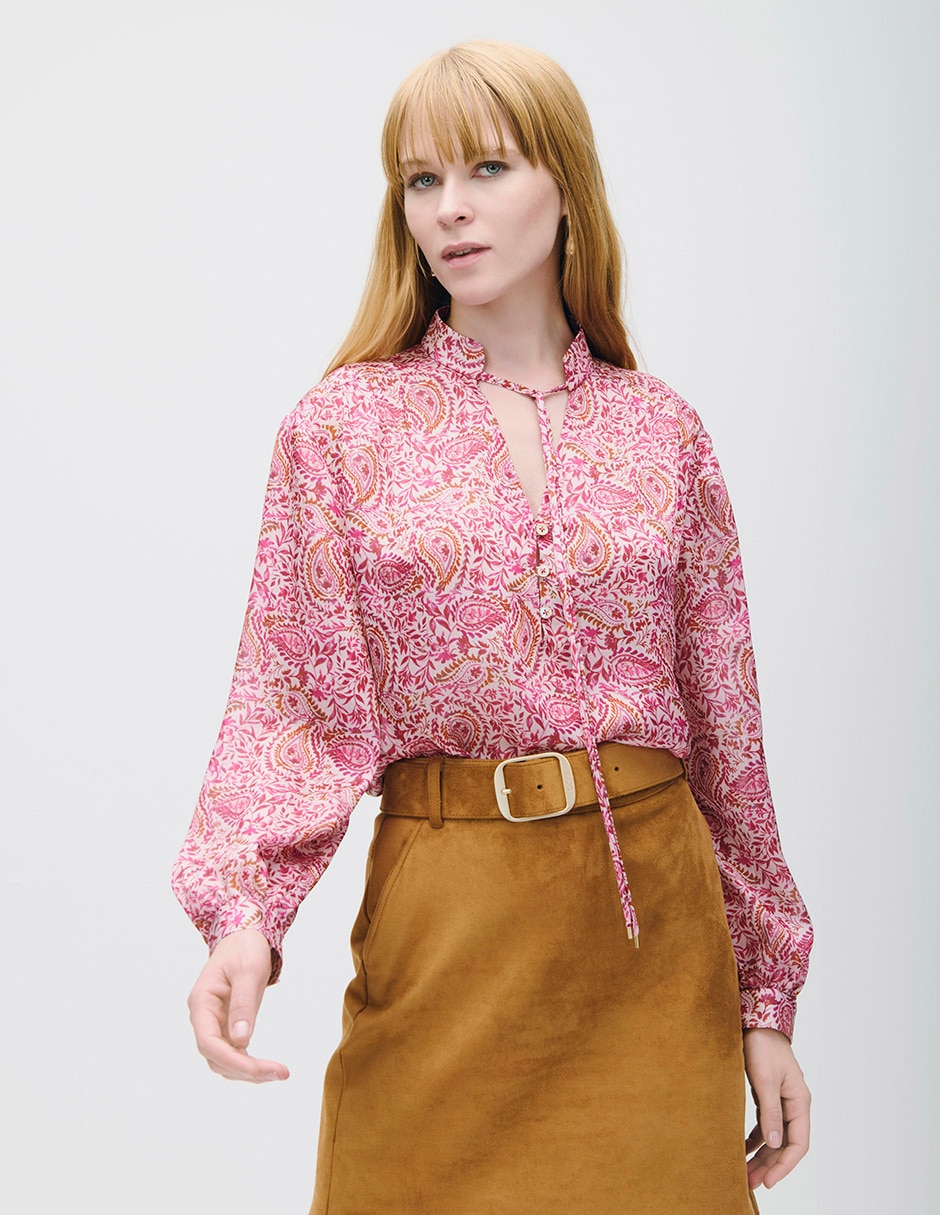 Blusa manga larga para mujer