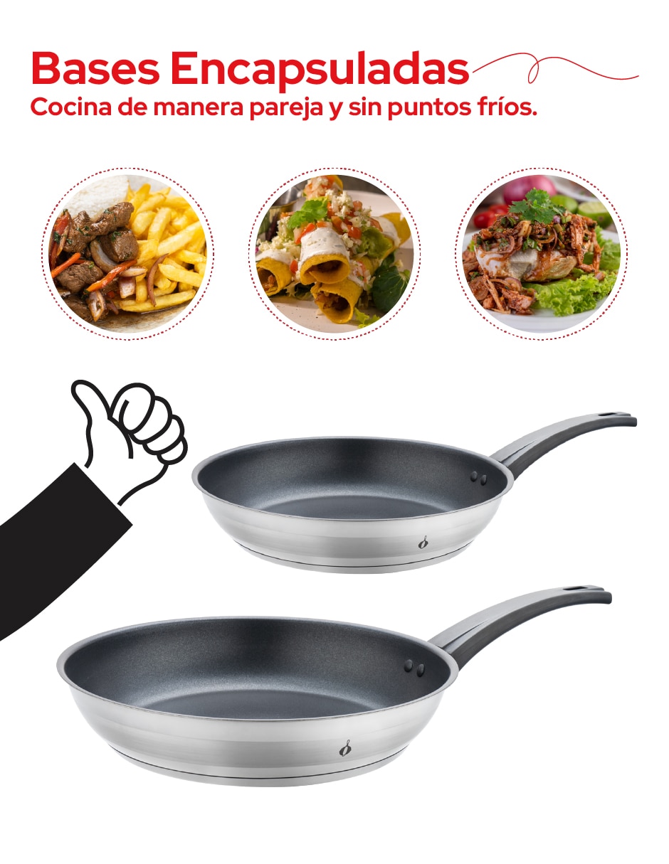 Set de sartenes de acero inoxidable 2 piezas 5
