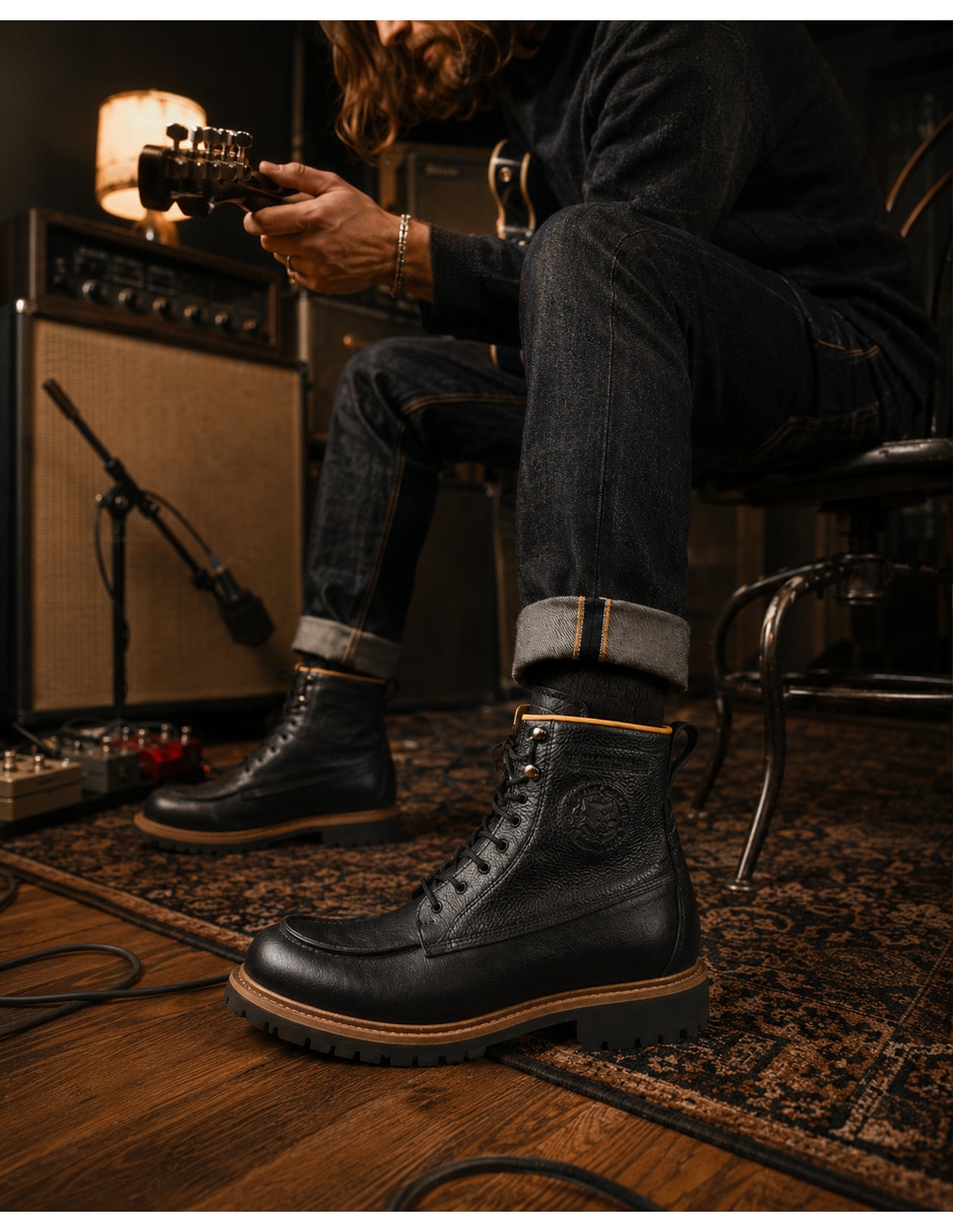 Bota mg black de piel para hombre 5