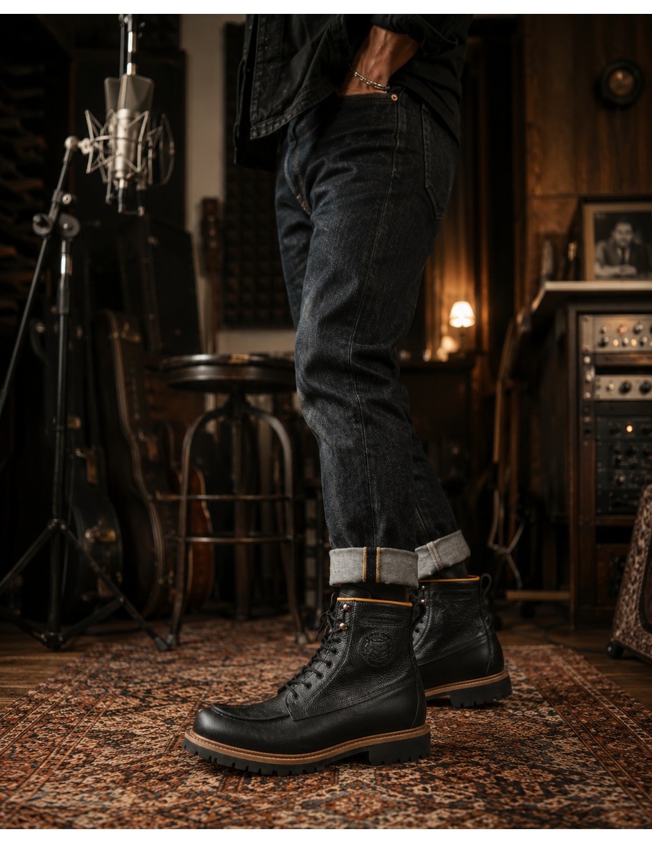 Bota mg black de piel para hombre 6