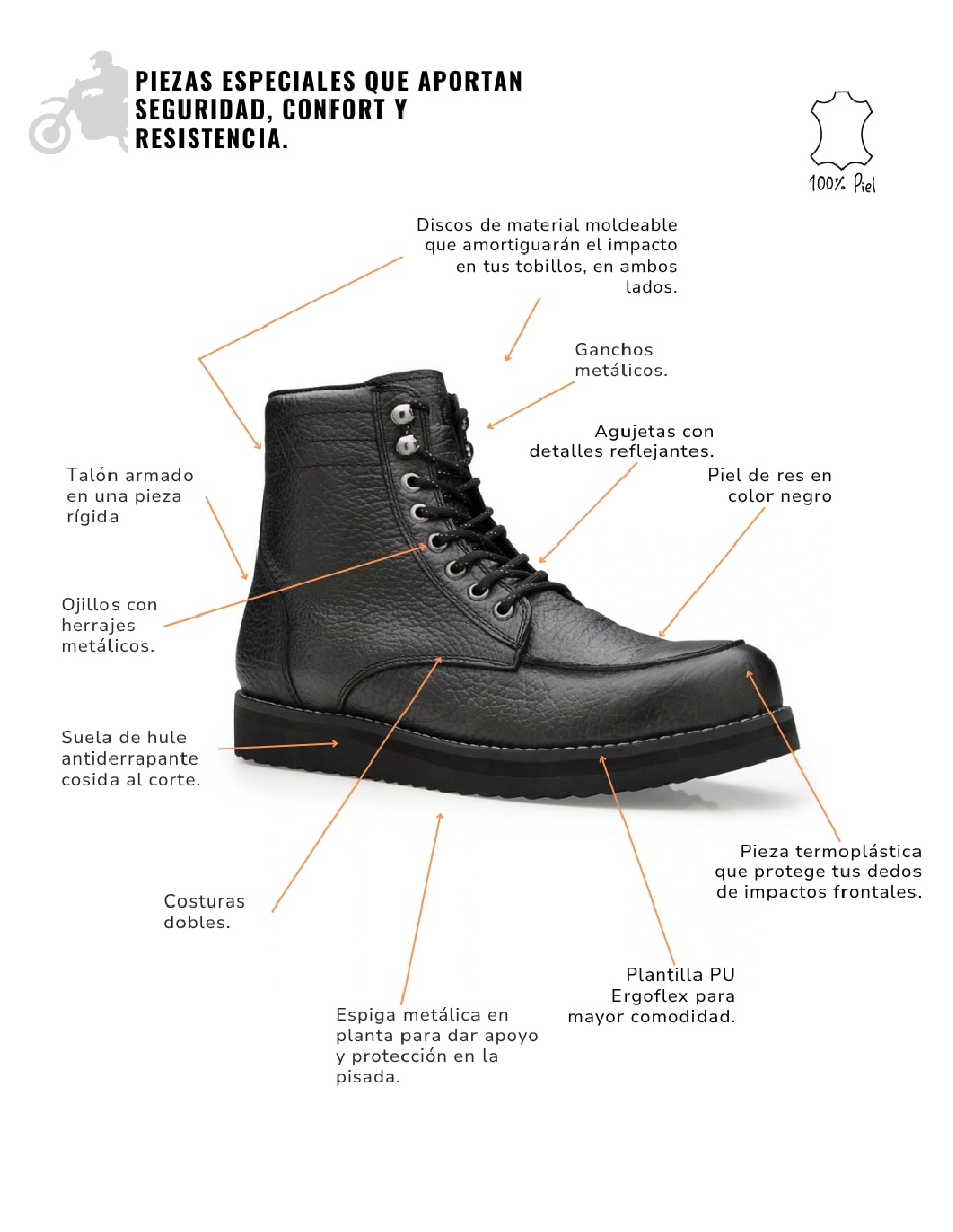 Bota/Botín Motociclistas Heritage de Cuero para hombre